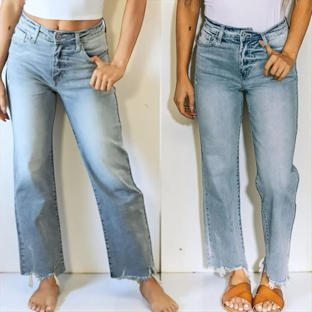 KanCan Light Wash High Rise Slim Wide Leg Jeans Size 13/30 NWT - Picture 4 of 13